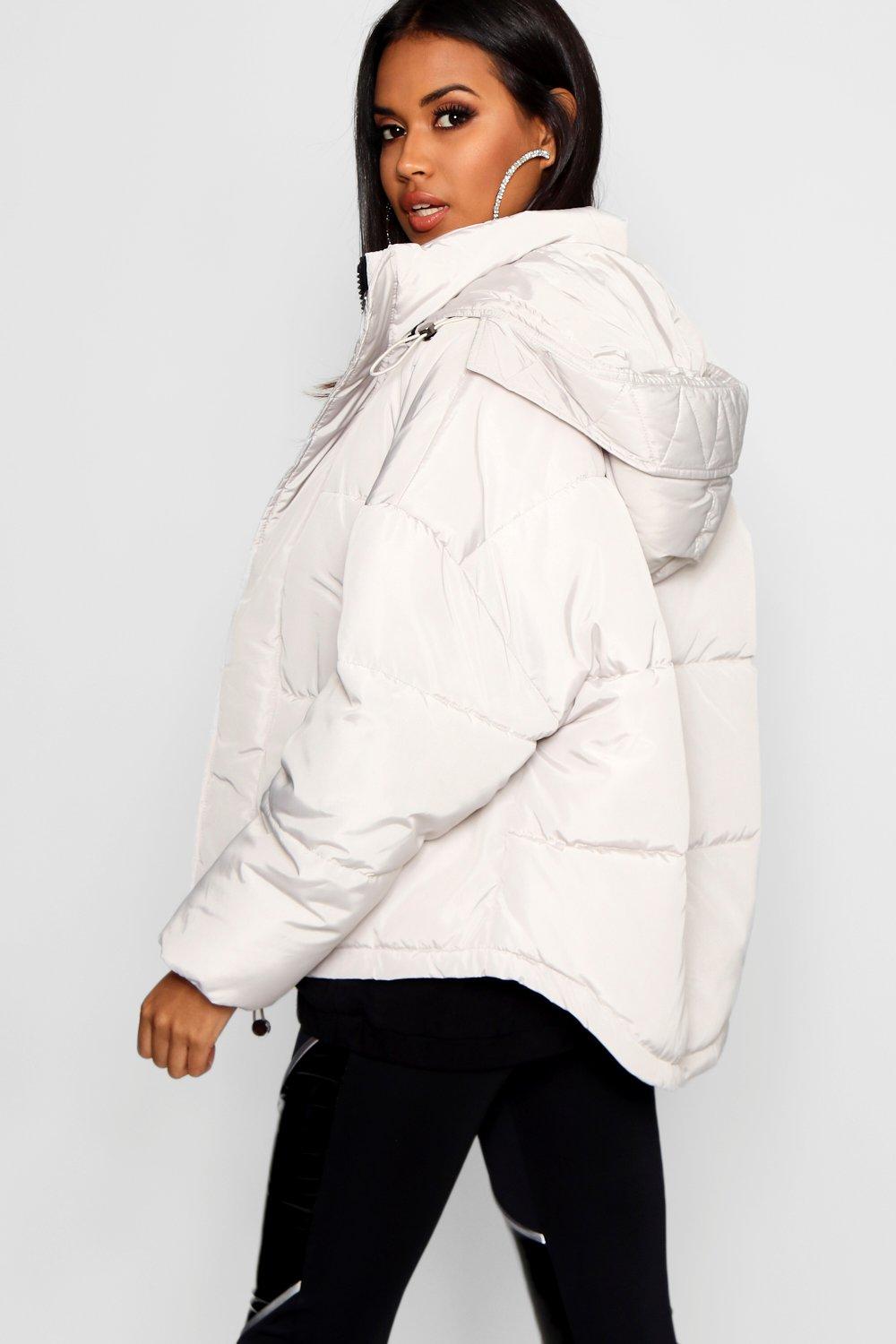 oversized hooded puffer coat