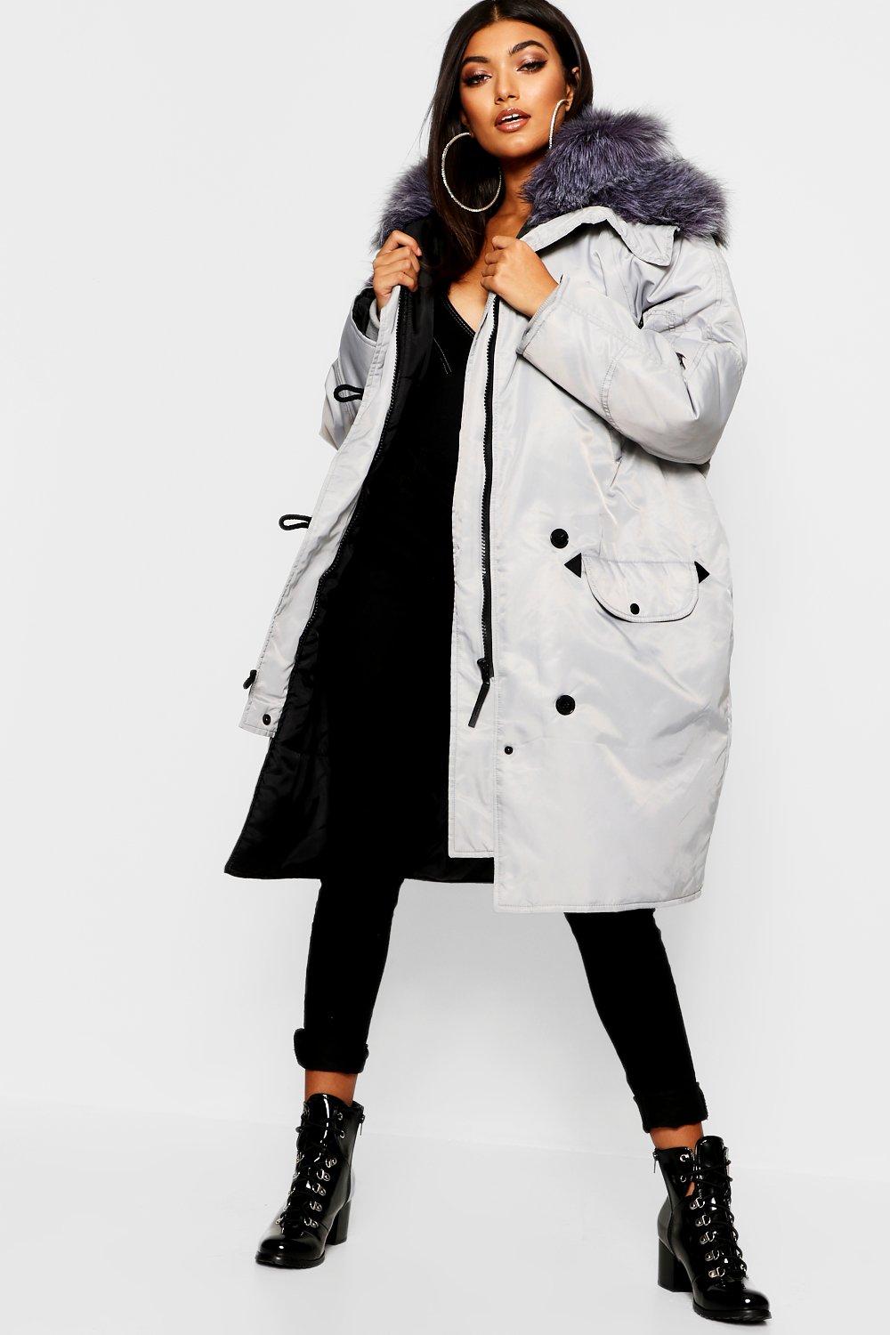 boohoo parka jacket