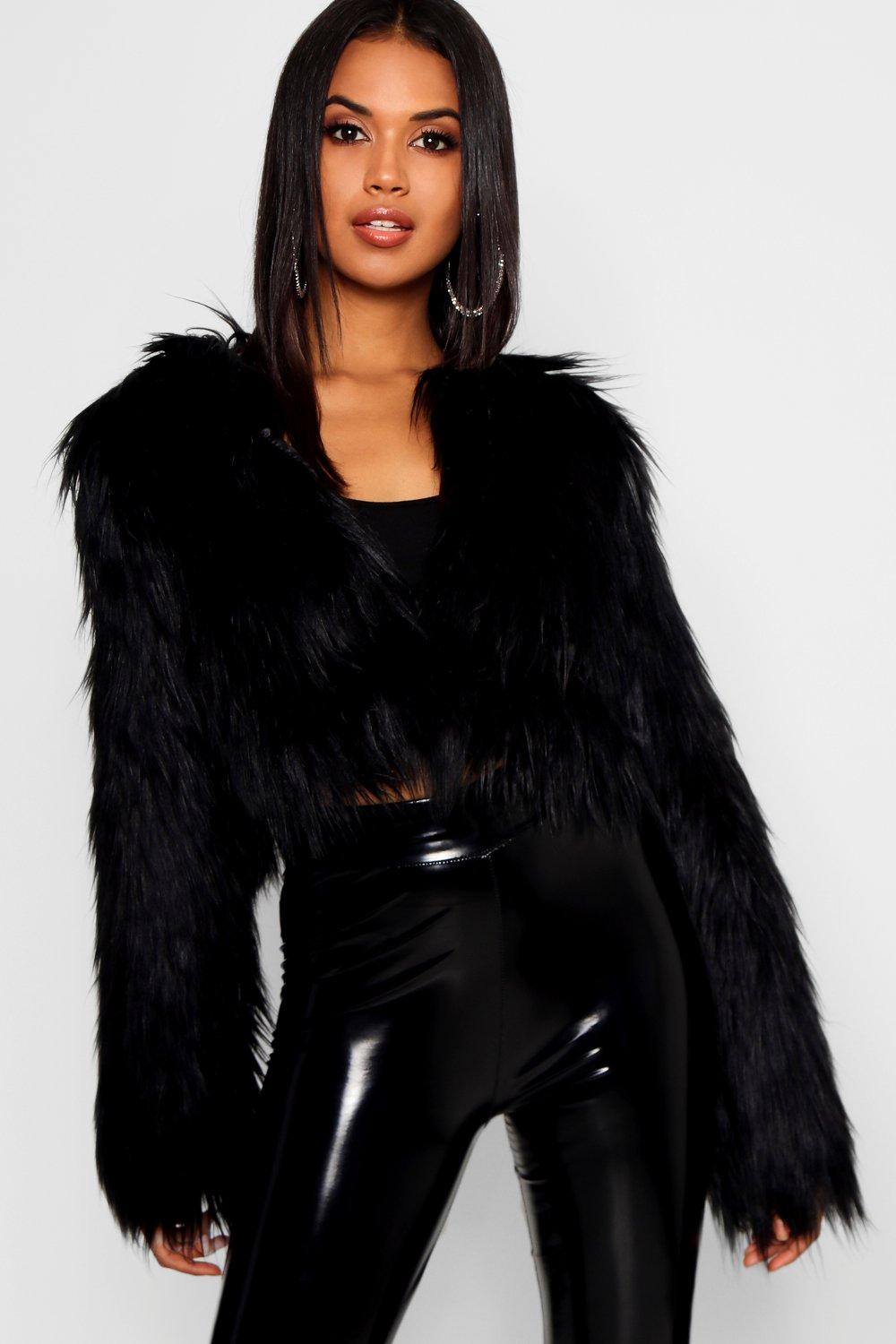 black fur coat