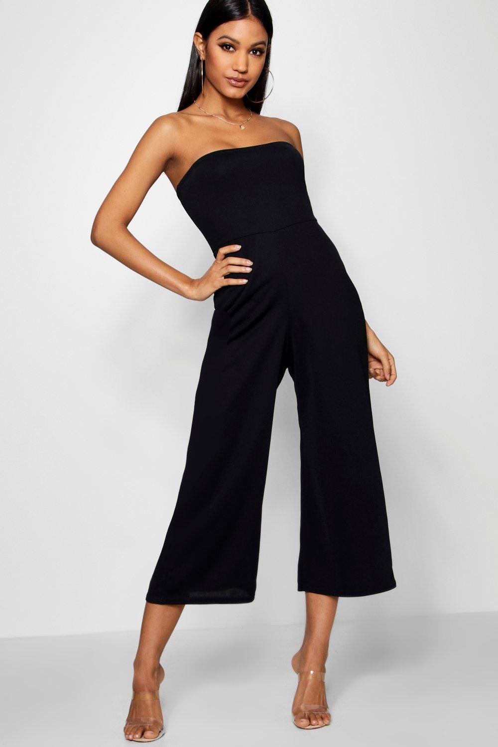 black bandeau culotte jumpsuit