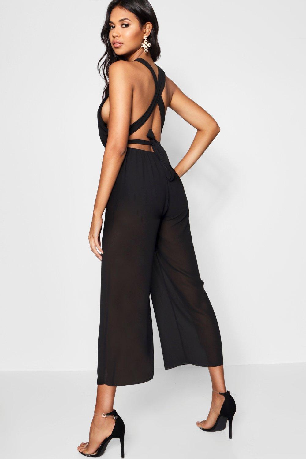 black jumpsuit boohoo