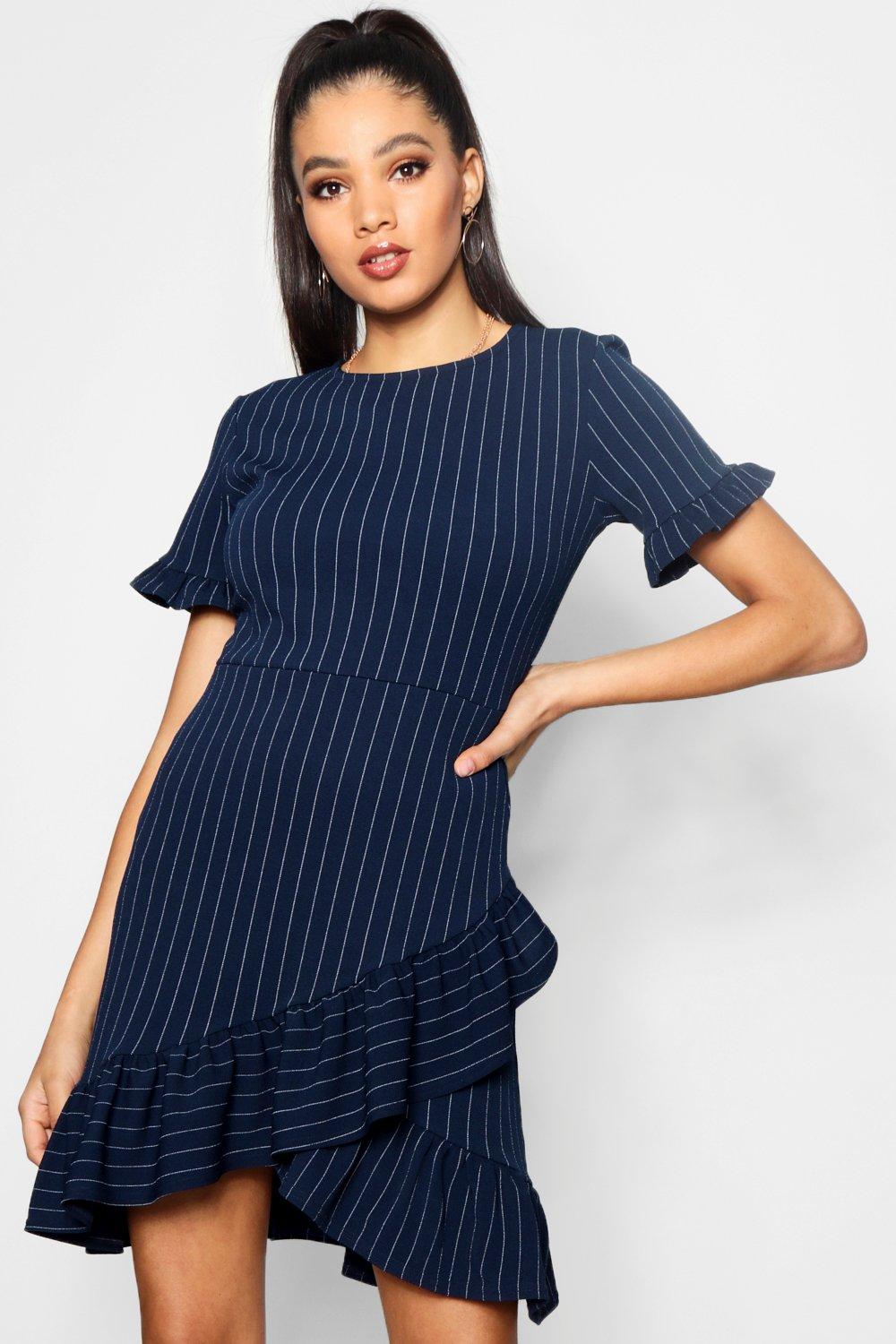 boohoo pinstripe dress