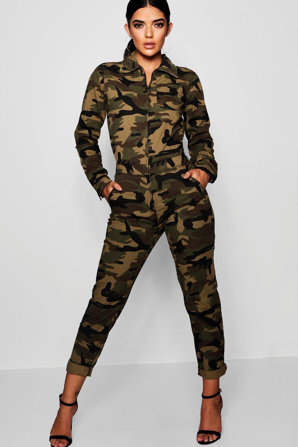 camo boiler suit womens