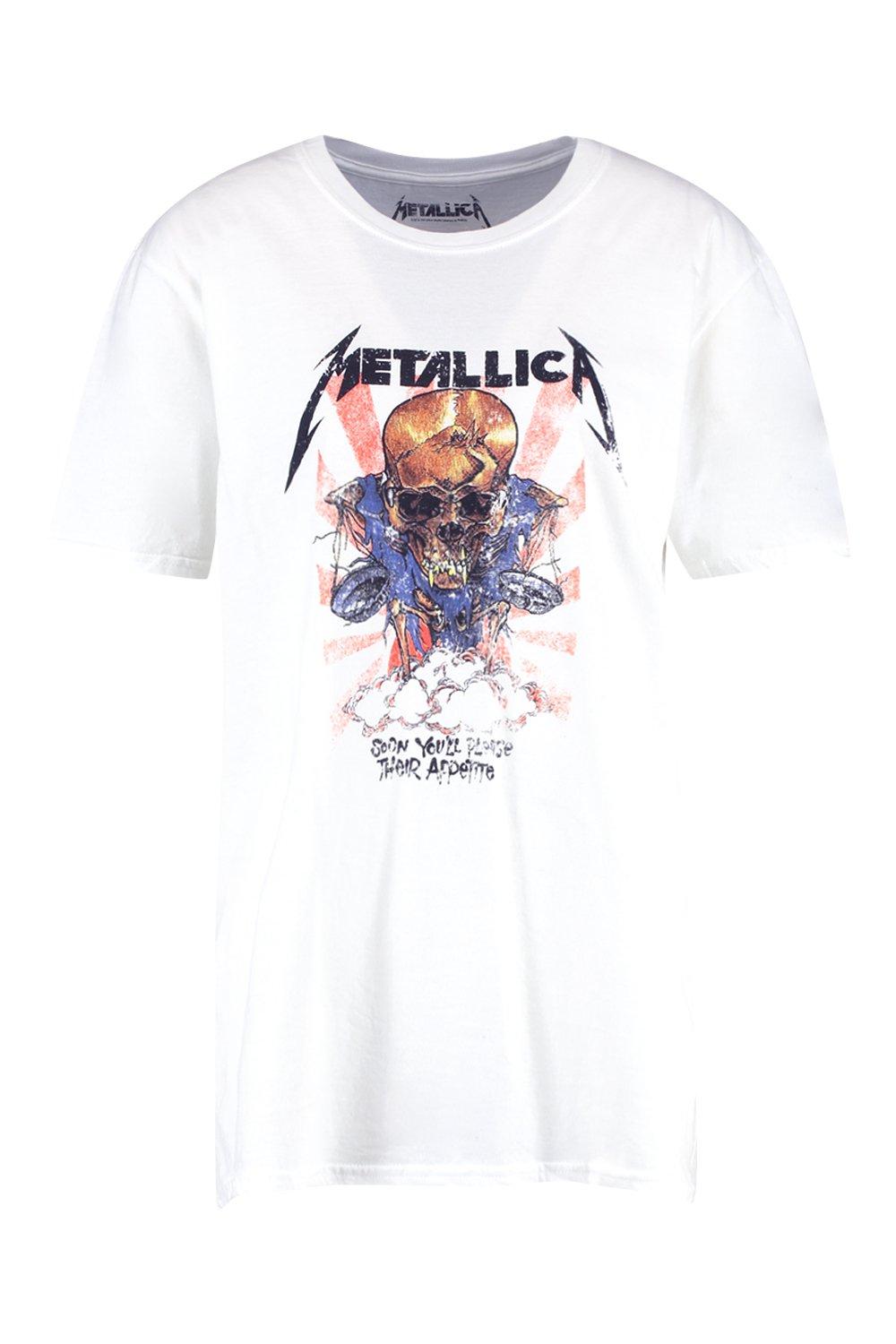 white metallica shirt