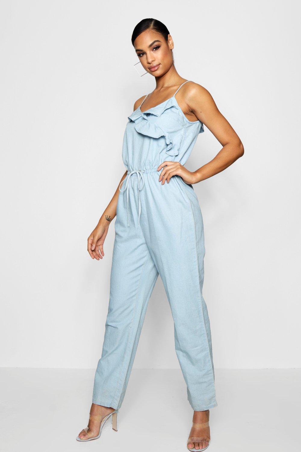 denim jumpsuit boohoo