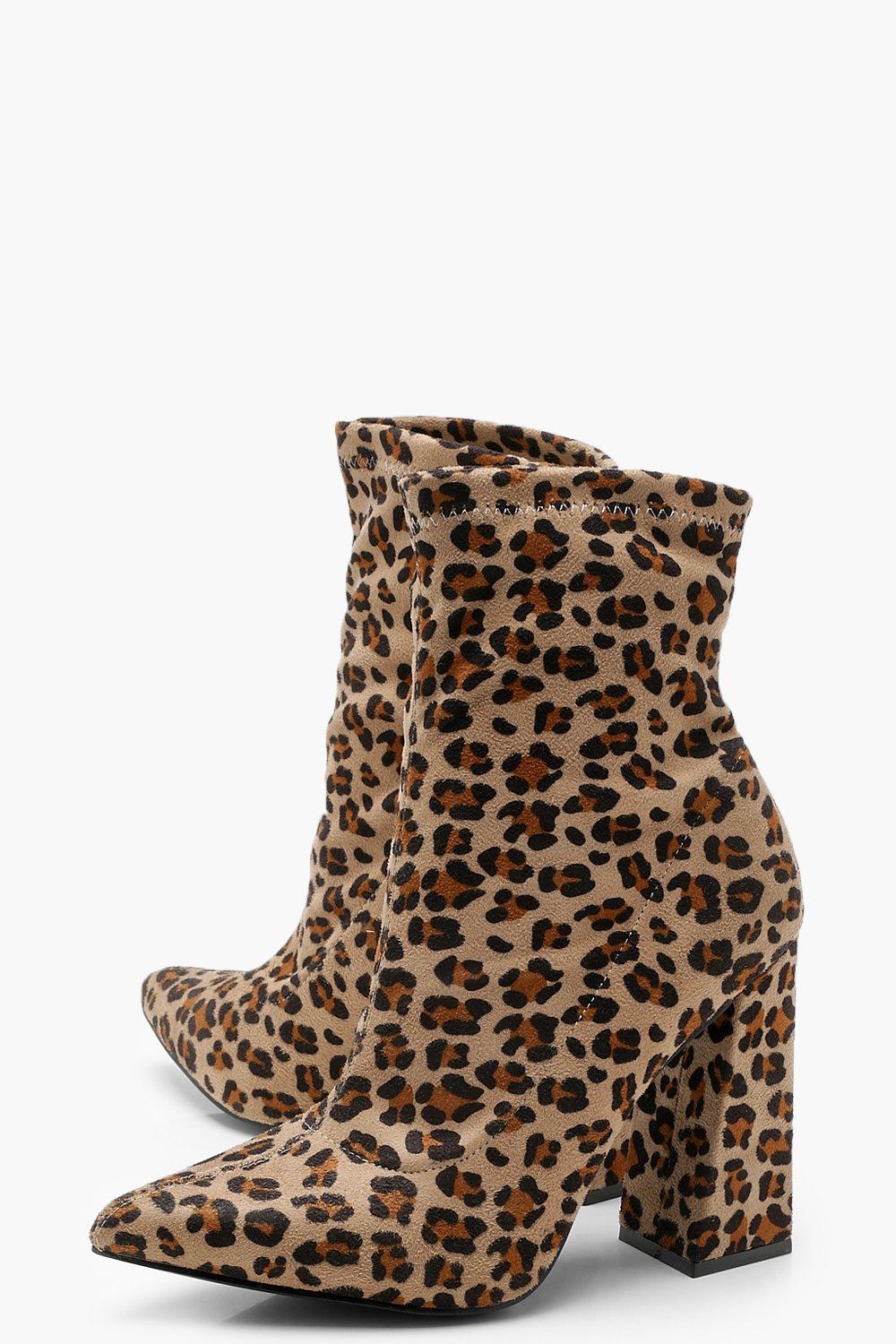 leopard print sock boots