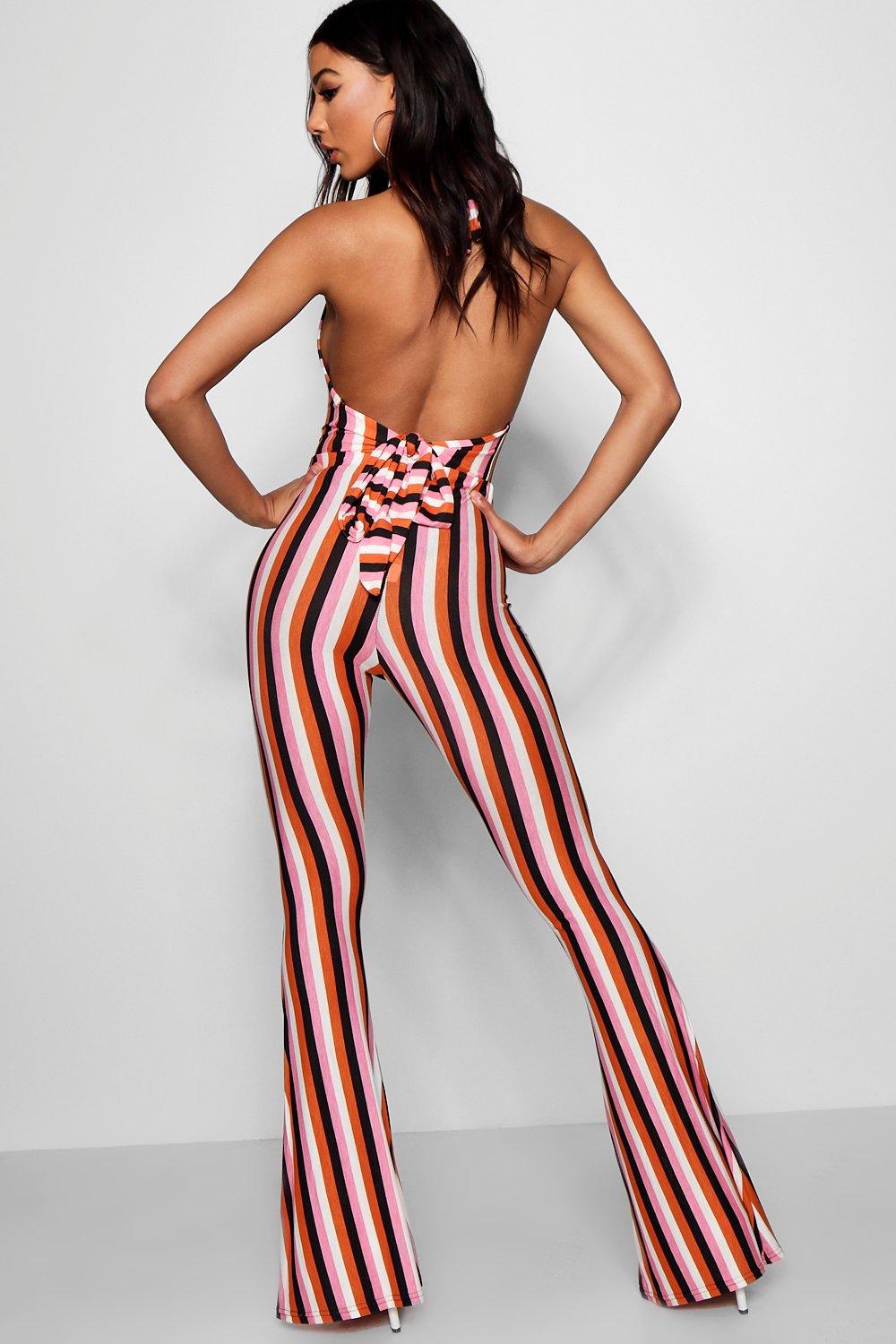 flared striped trousers