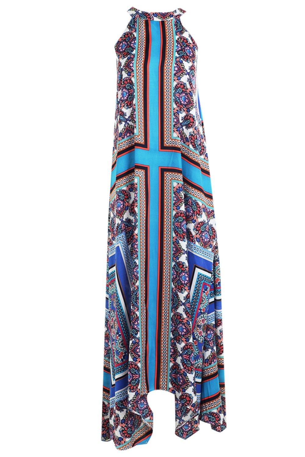 

Макси-платье с треугольным подолом с принтом в богемном стиле, Horizon blue