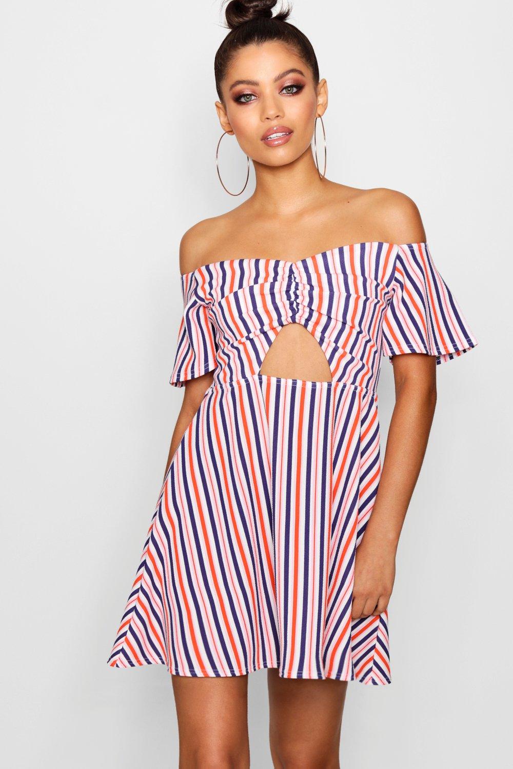 striped skater dress