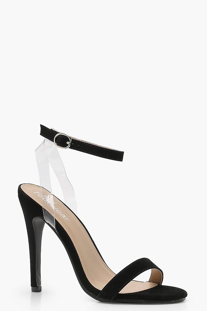 Pumps mit durchsichtigem Riemchen und minimalem Absatz | Boohoo Pumps mit durchsichtigem Riemchen und minimalem Absatz | Boohoo