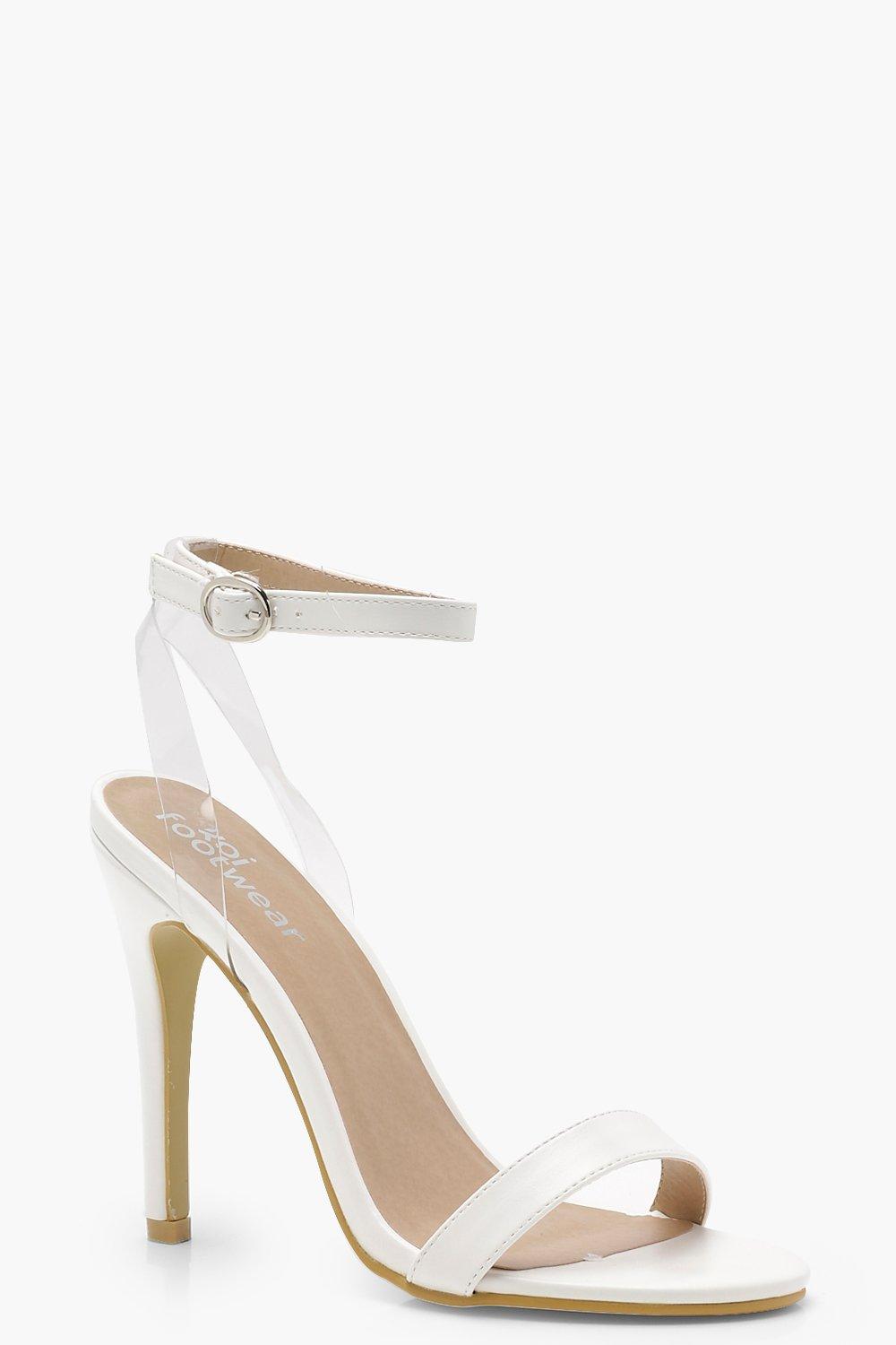 clear strap barely there heels