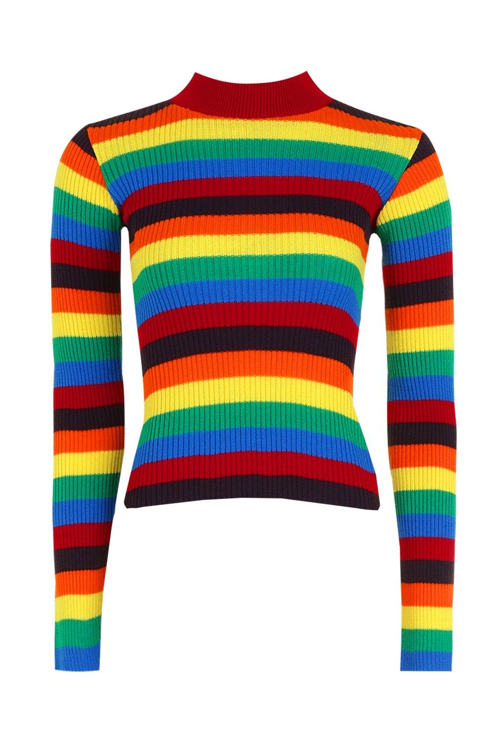 rainbow striped jumper ladies