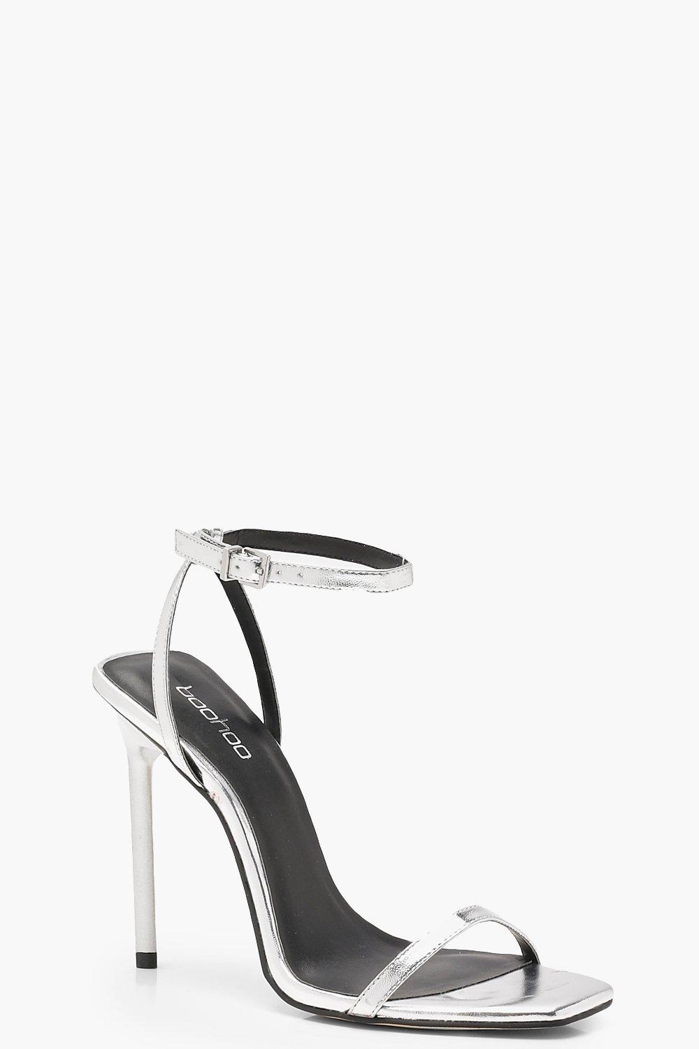 simple silver heels