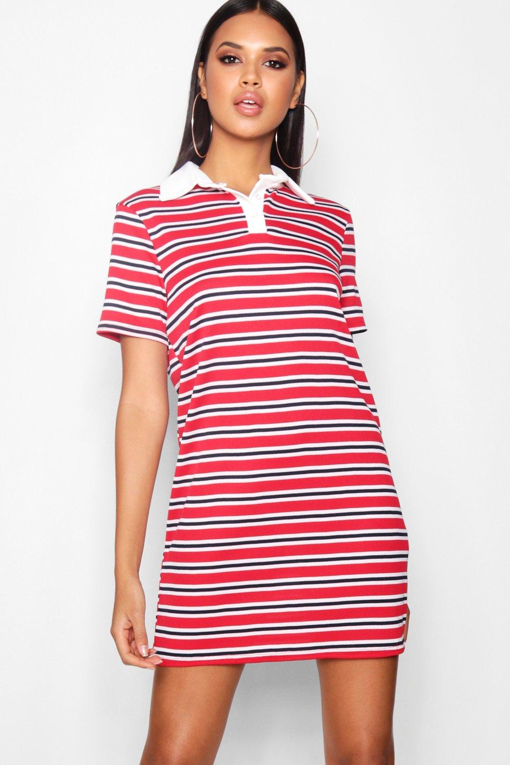red striped t shirt dress