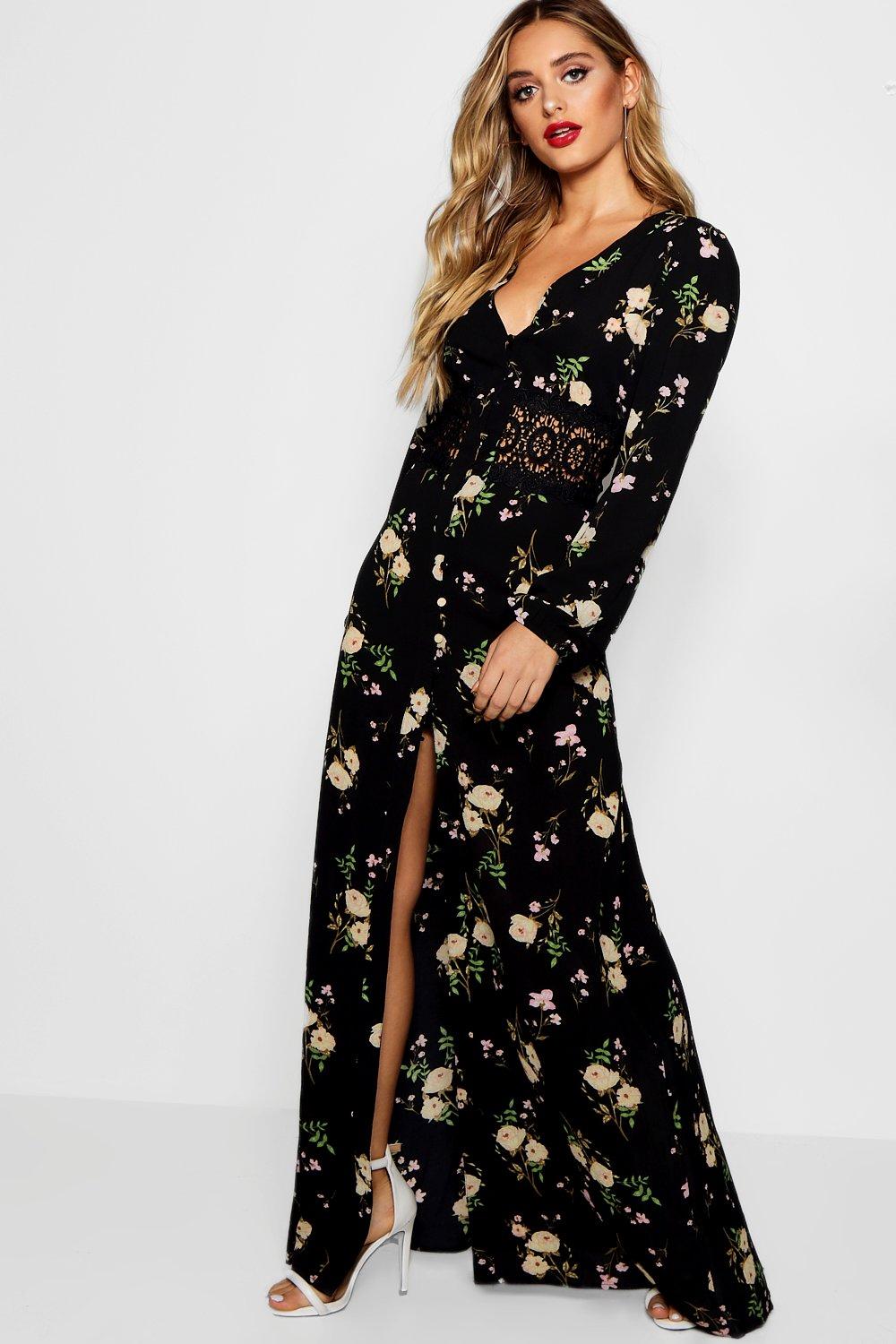 floral button maxi dress