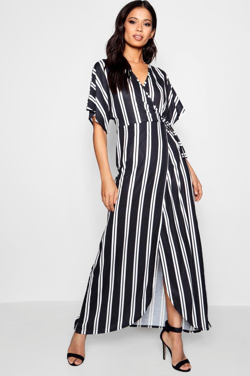 angel sleeve wrap dress