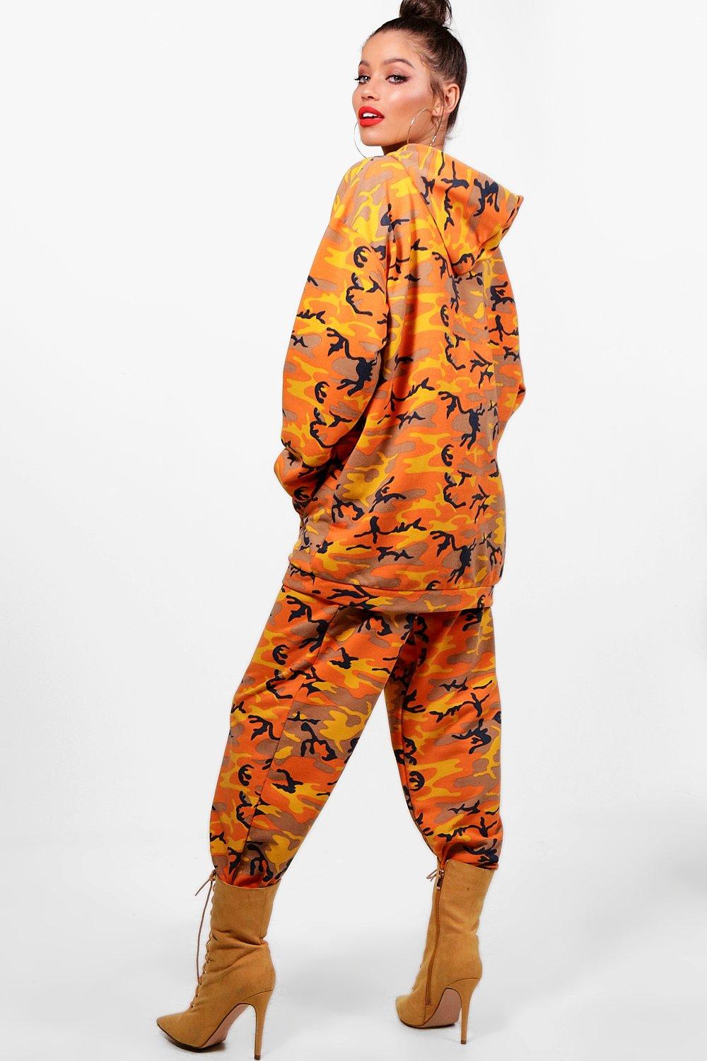orange camo tracksuit