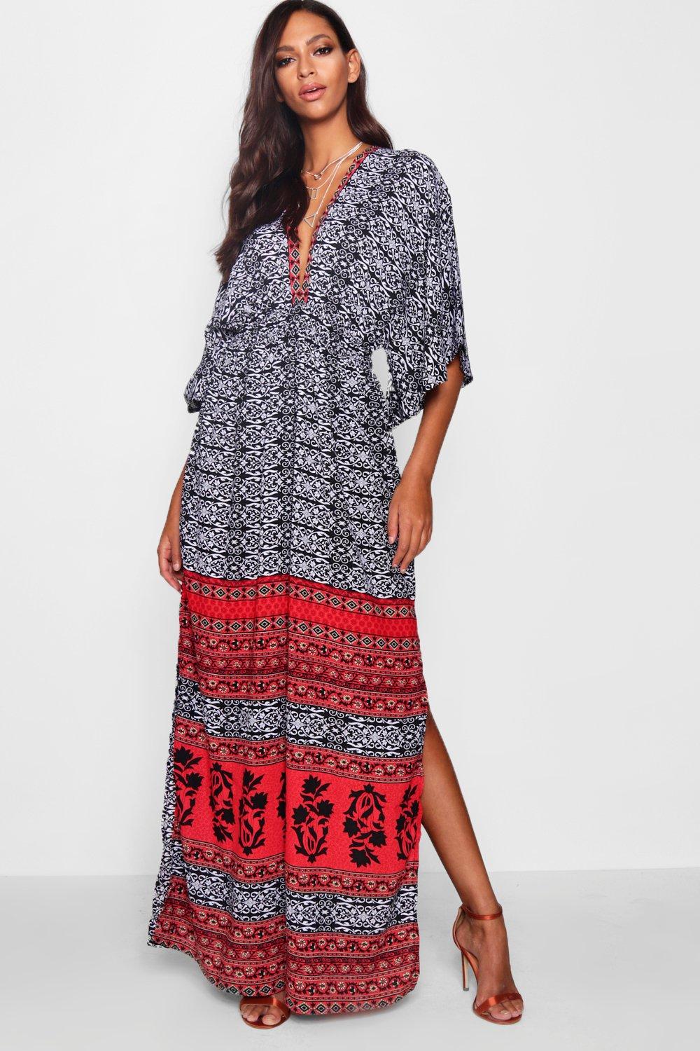 kimono sleeve maxi dress