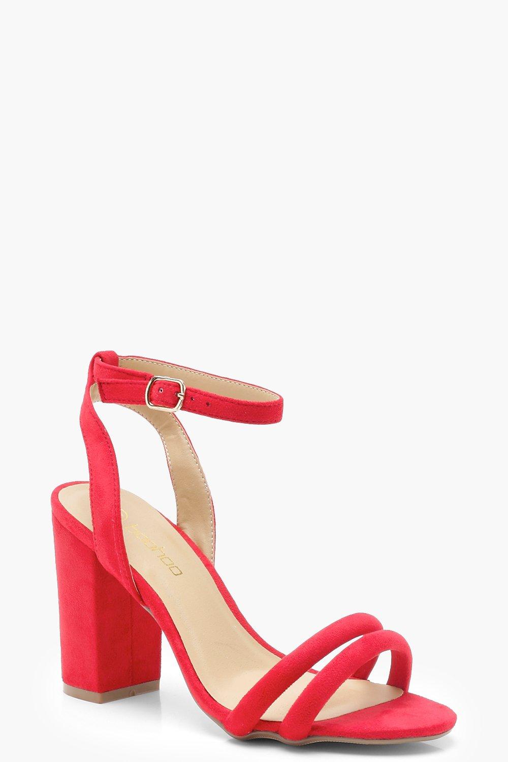 red two strap heels