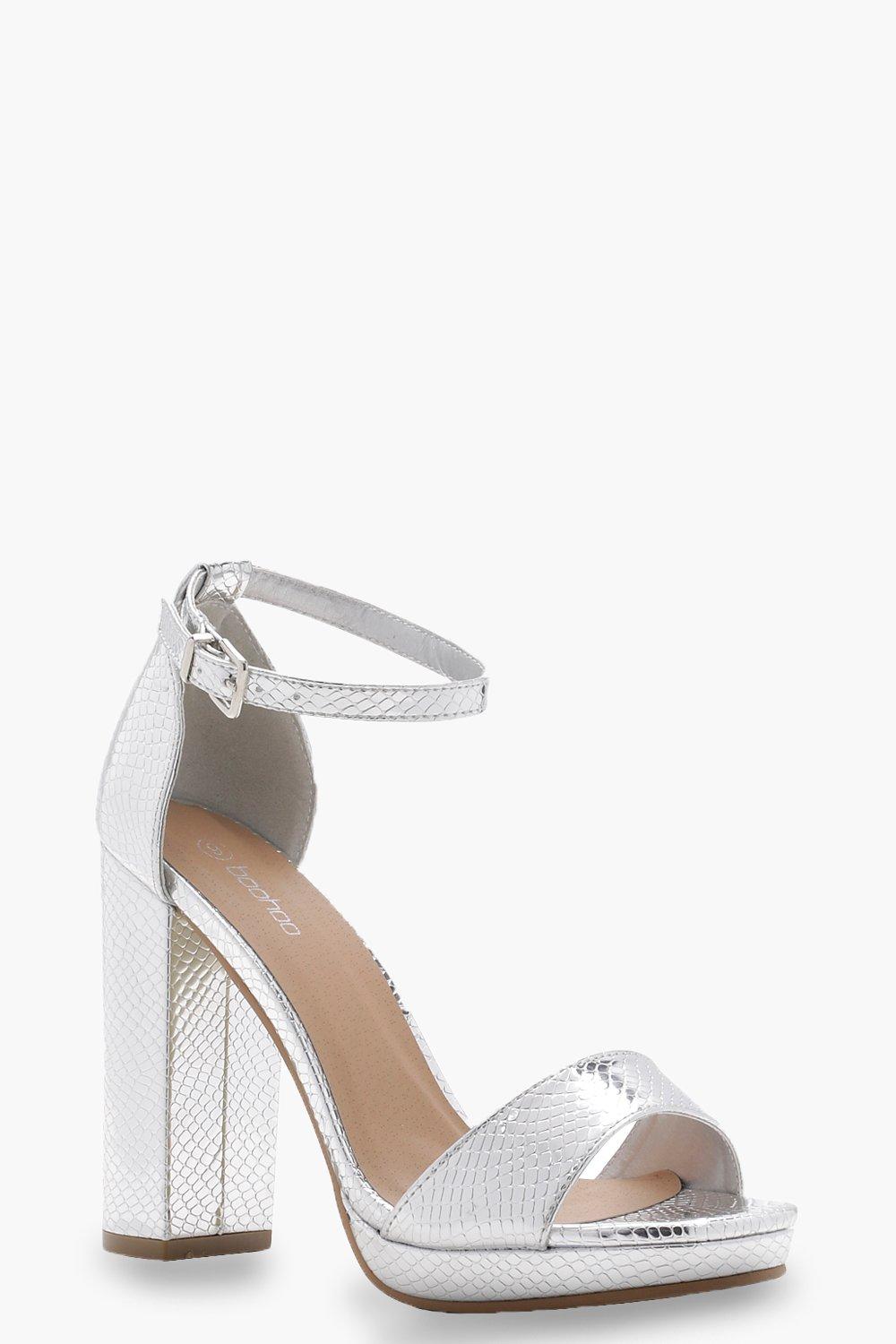 silver heels boohoo
