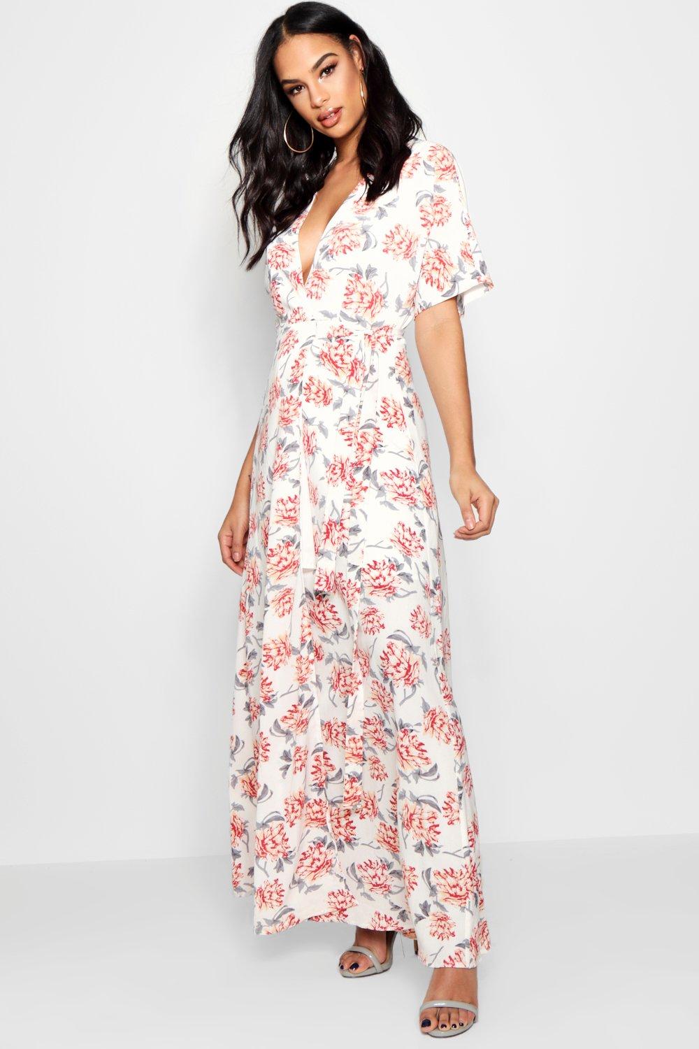 maxi floral kimono