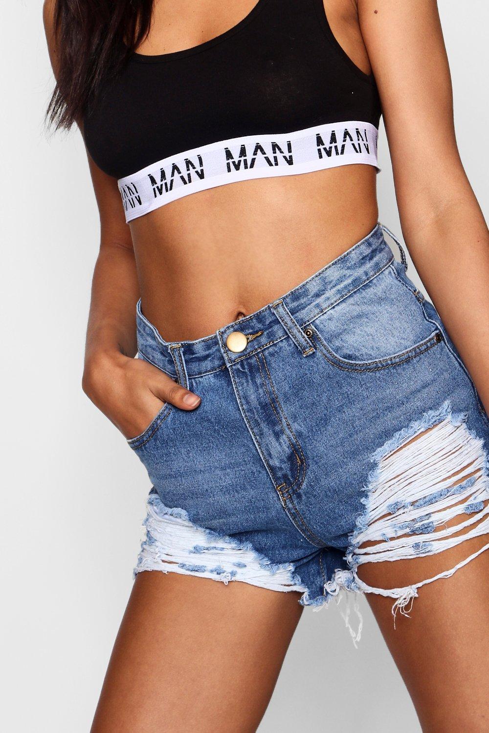 ripped mom jean shorts