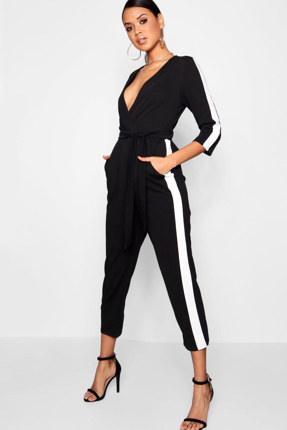 black jumpsuit boohoo