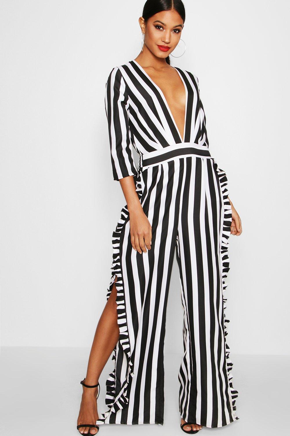 jumpsuit with ruffle leg