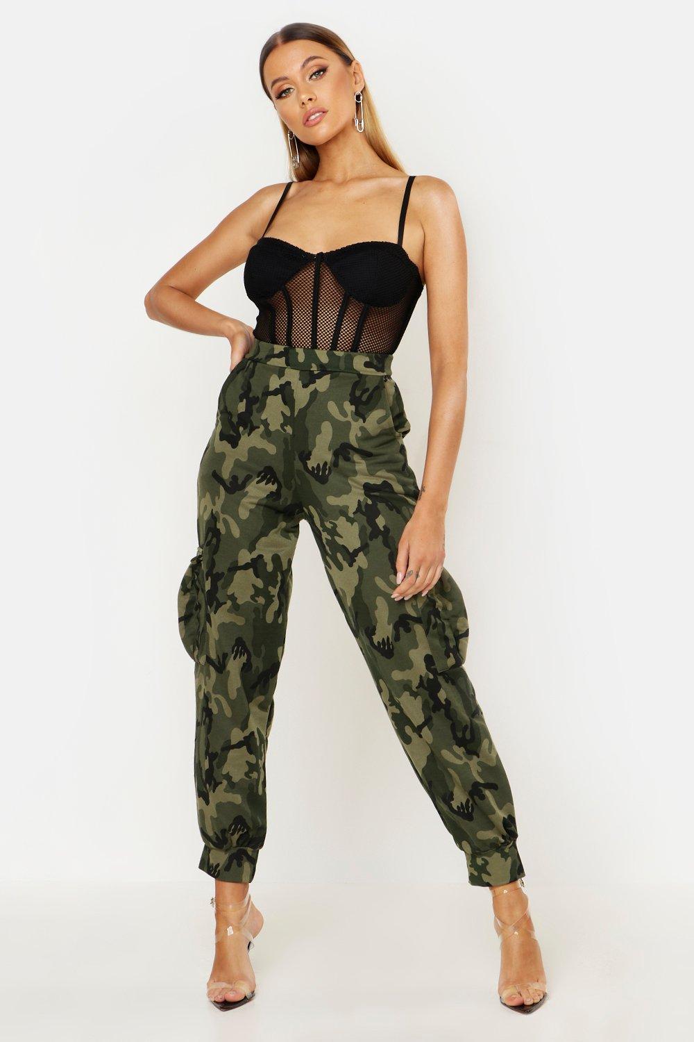 camo loopback cargo joggers