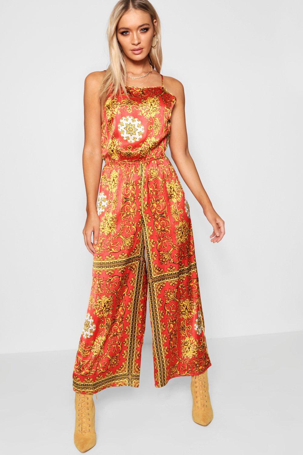 printed culotte jumpsuit