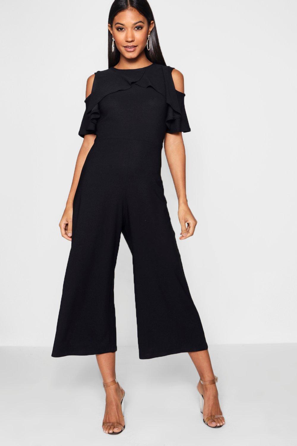 ruffle culotte jumpsuit