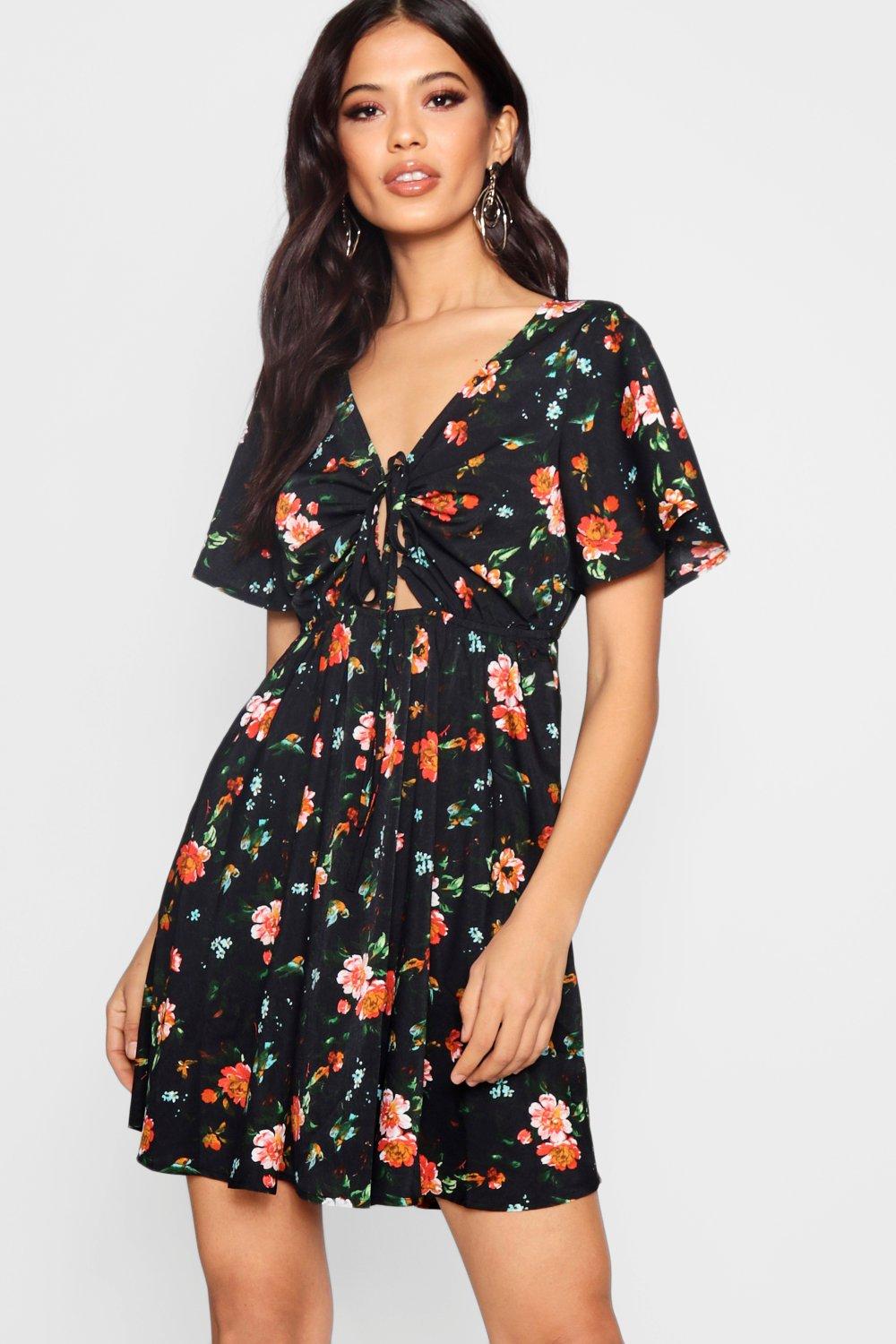 boohoo floral tea dress