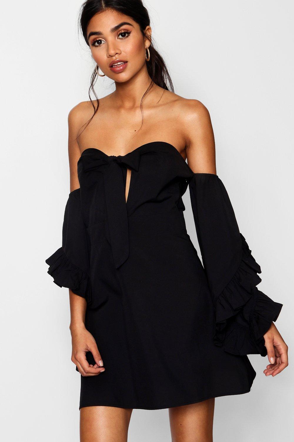 black dress with knot front