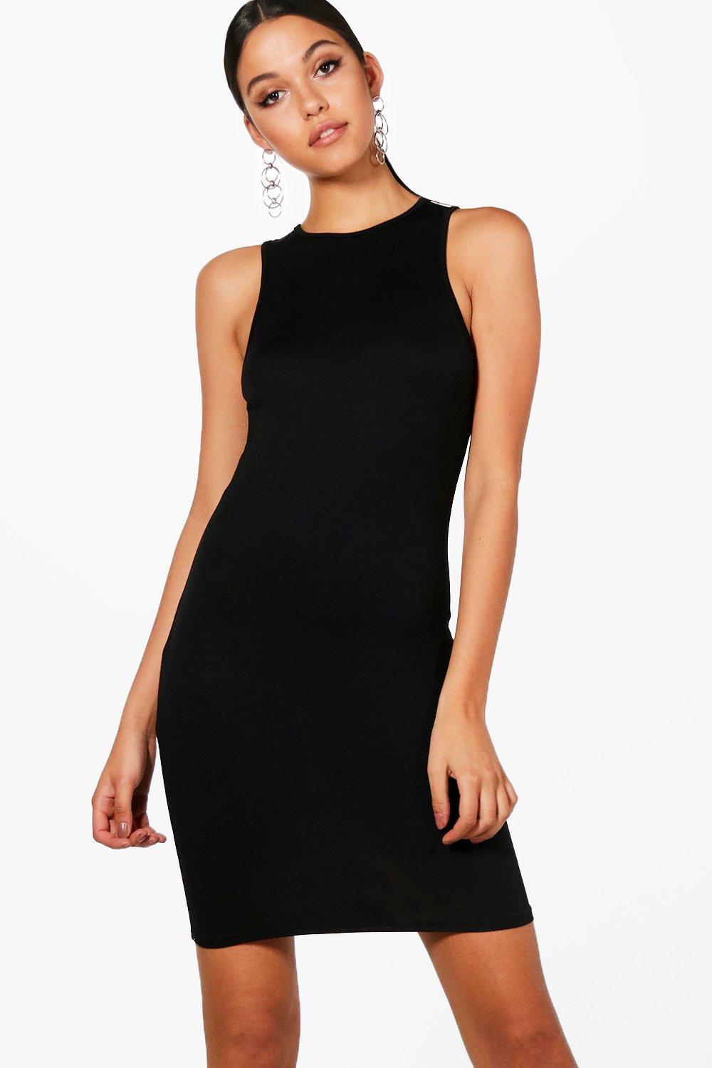 Racer Front Jersey Bodycon Dress | boohoo