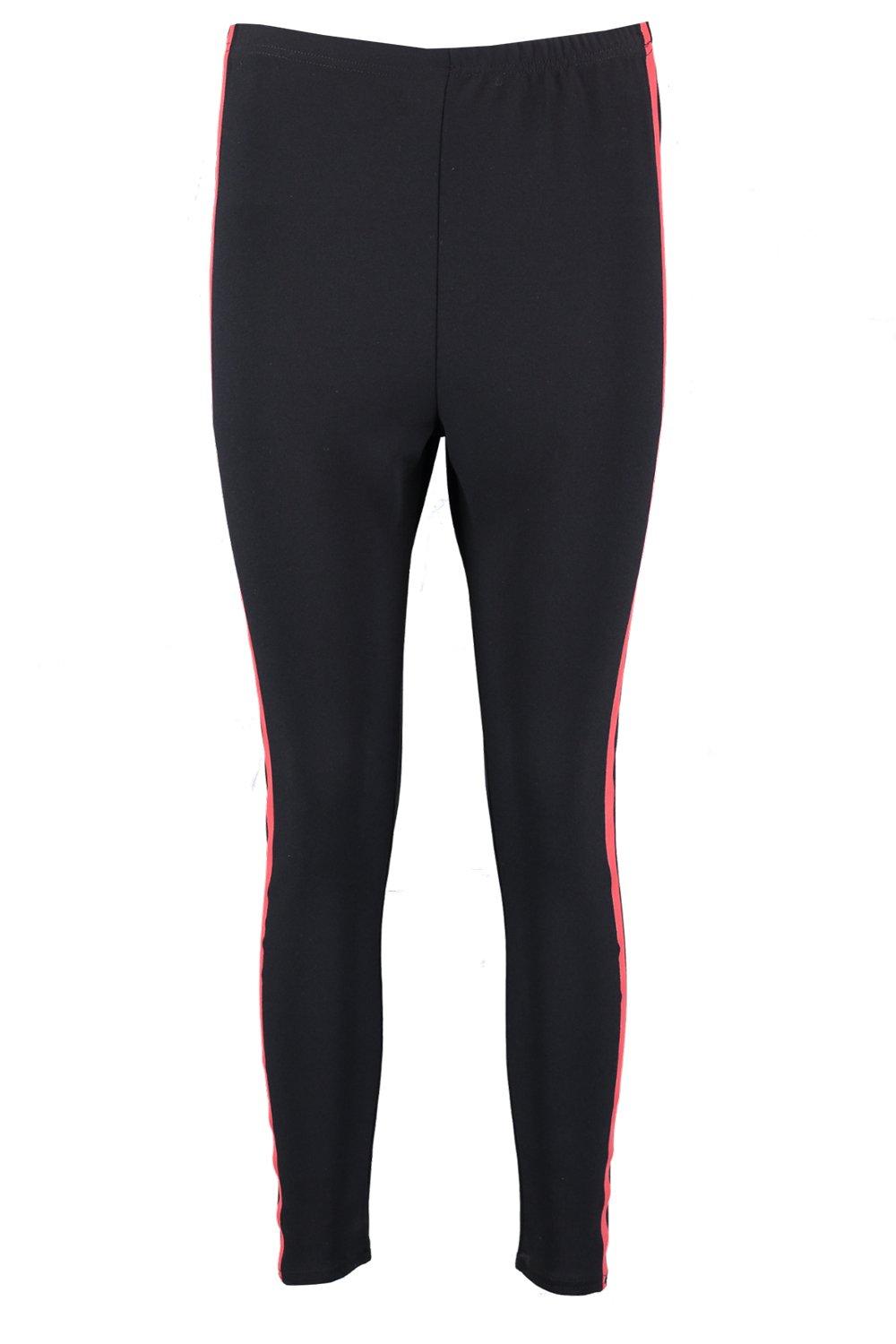 leggings with red side stripe