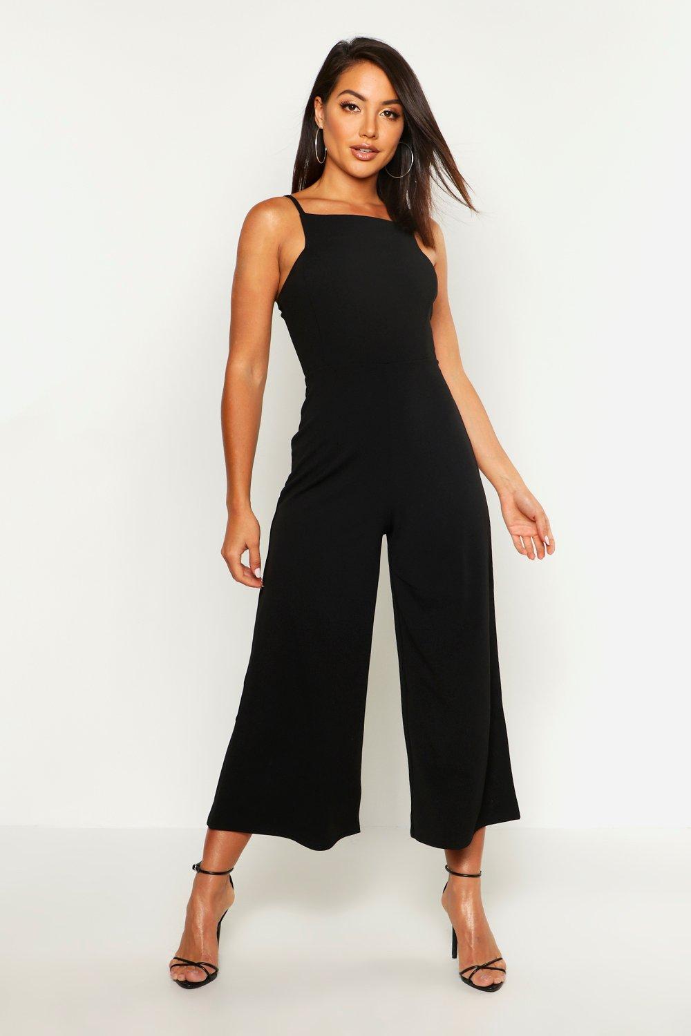 Boohoo Womens Grace Square Neck Culotte Jumpsuit | eBay