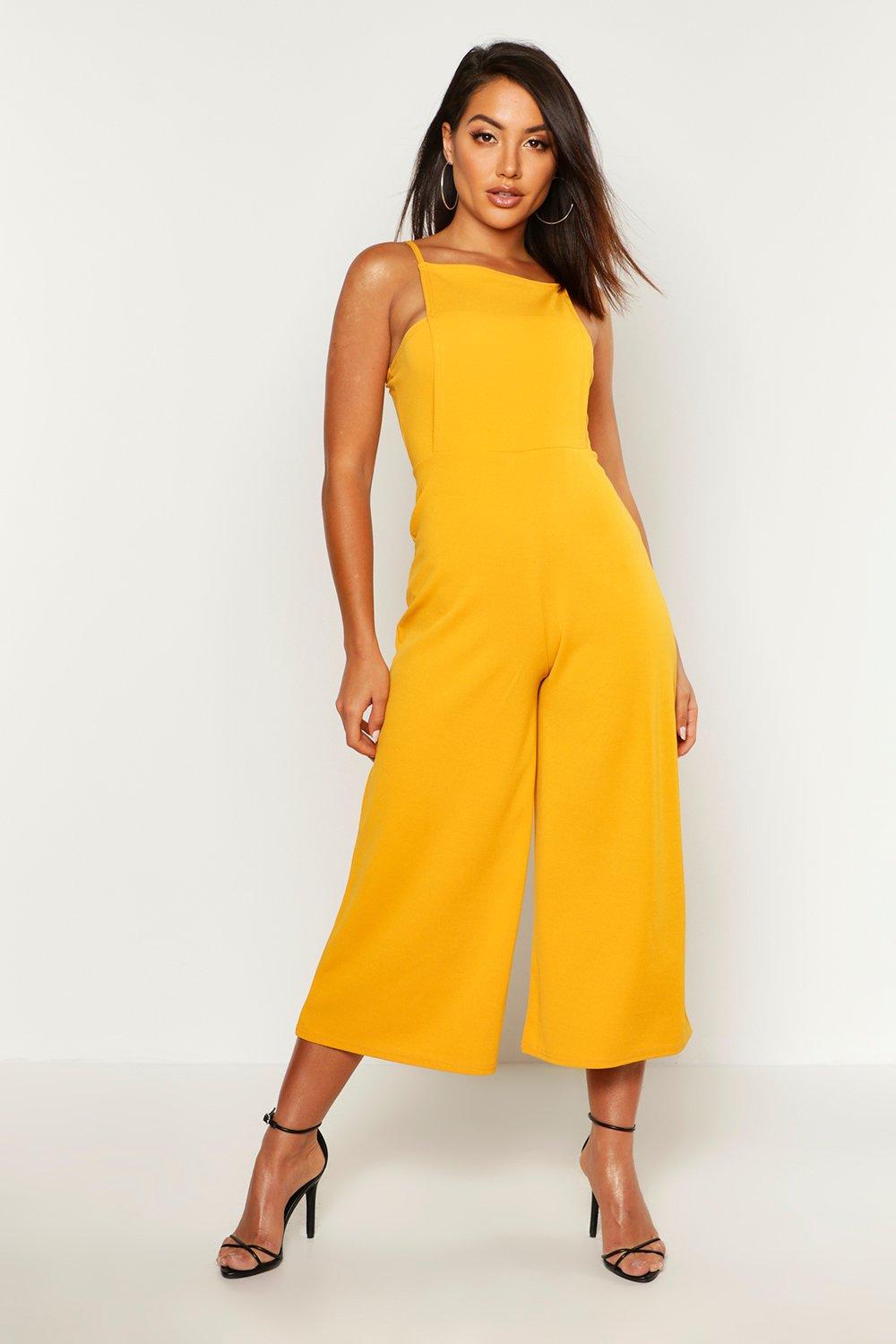 yellow culotte jumpsuit