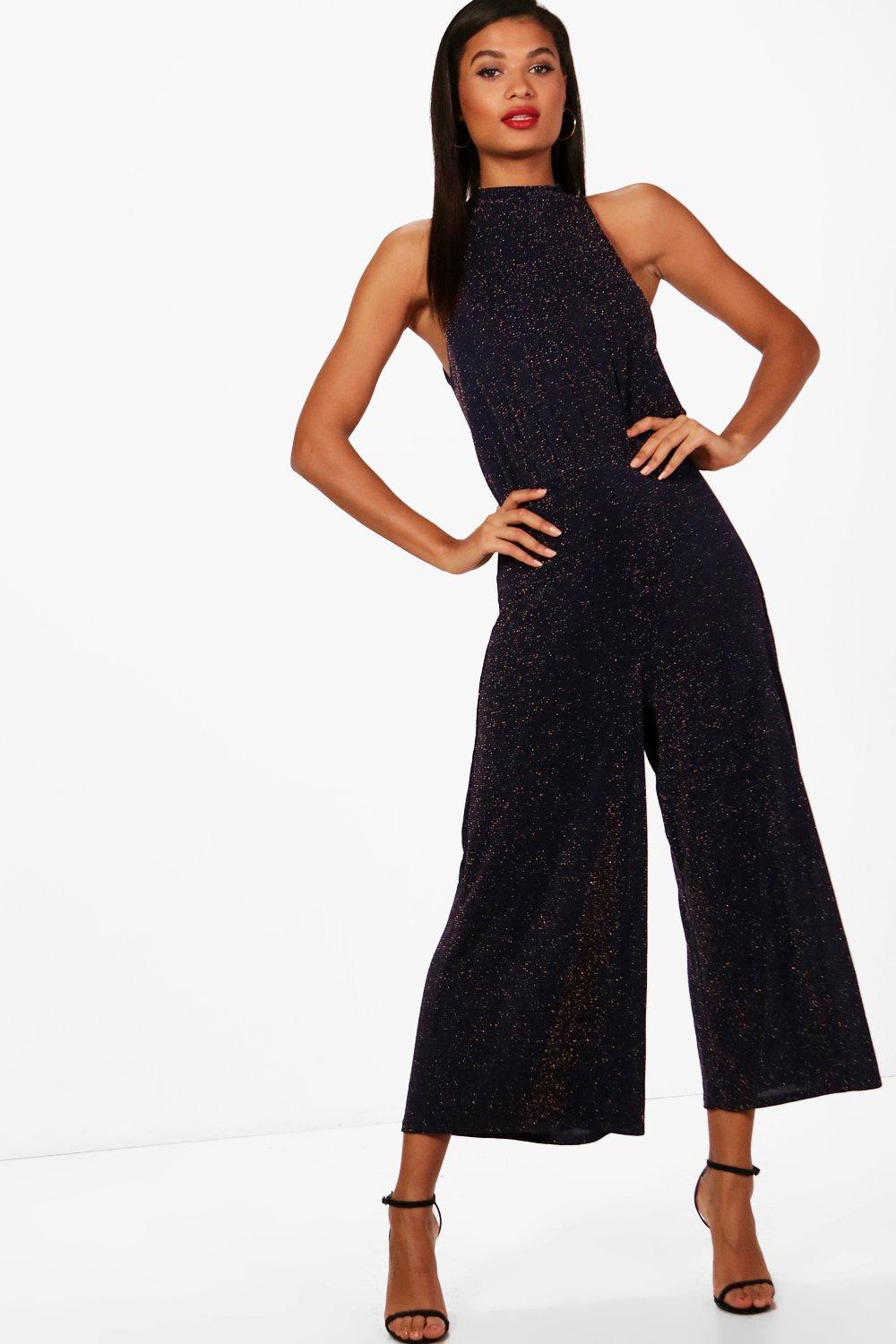 halter neck culotte jumpsuit