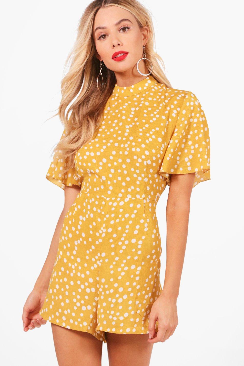 boohoo yellow playsuit