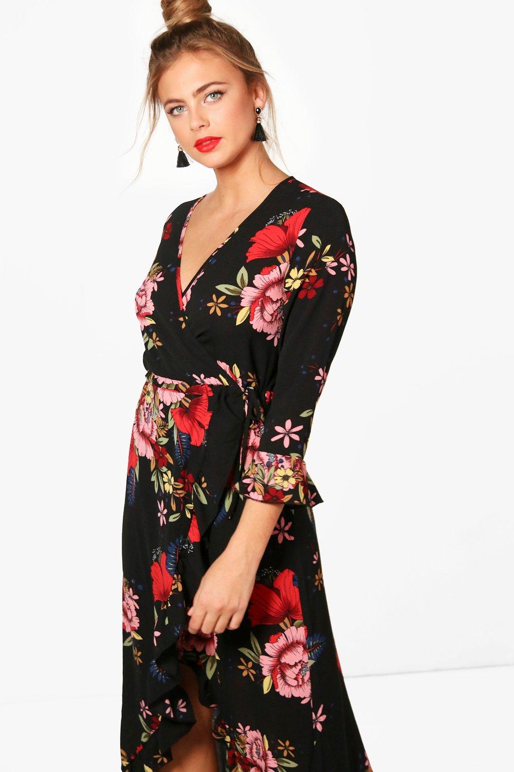 midi wrap tea dress