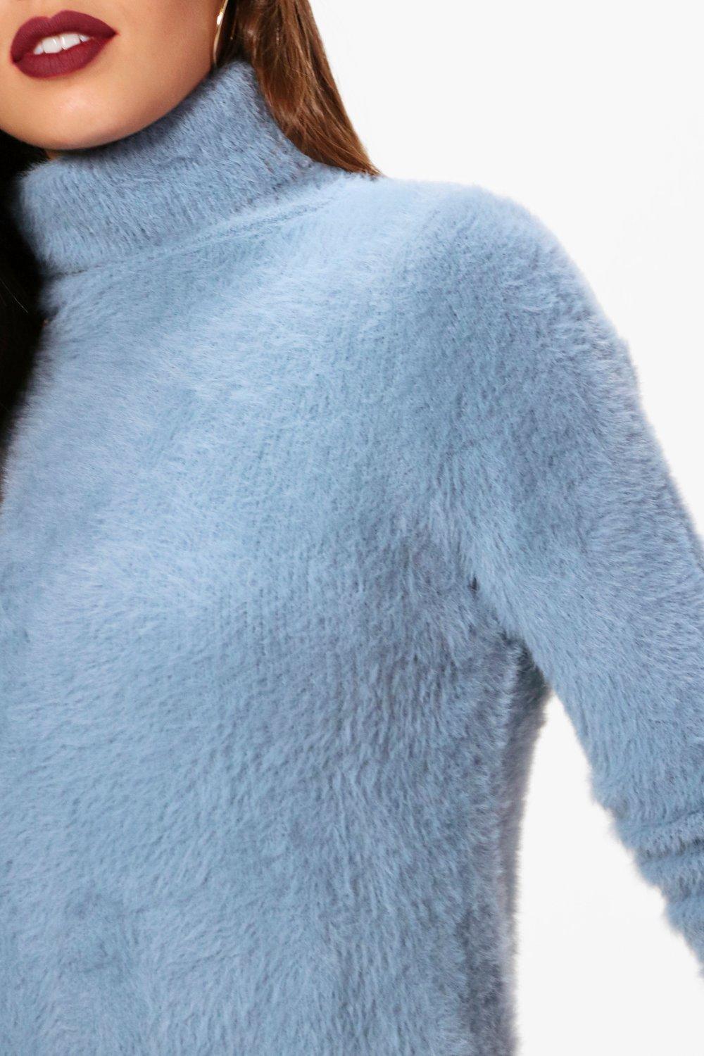 fluffy polo neck jumper