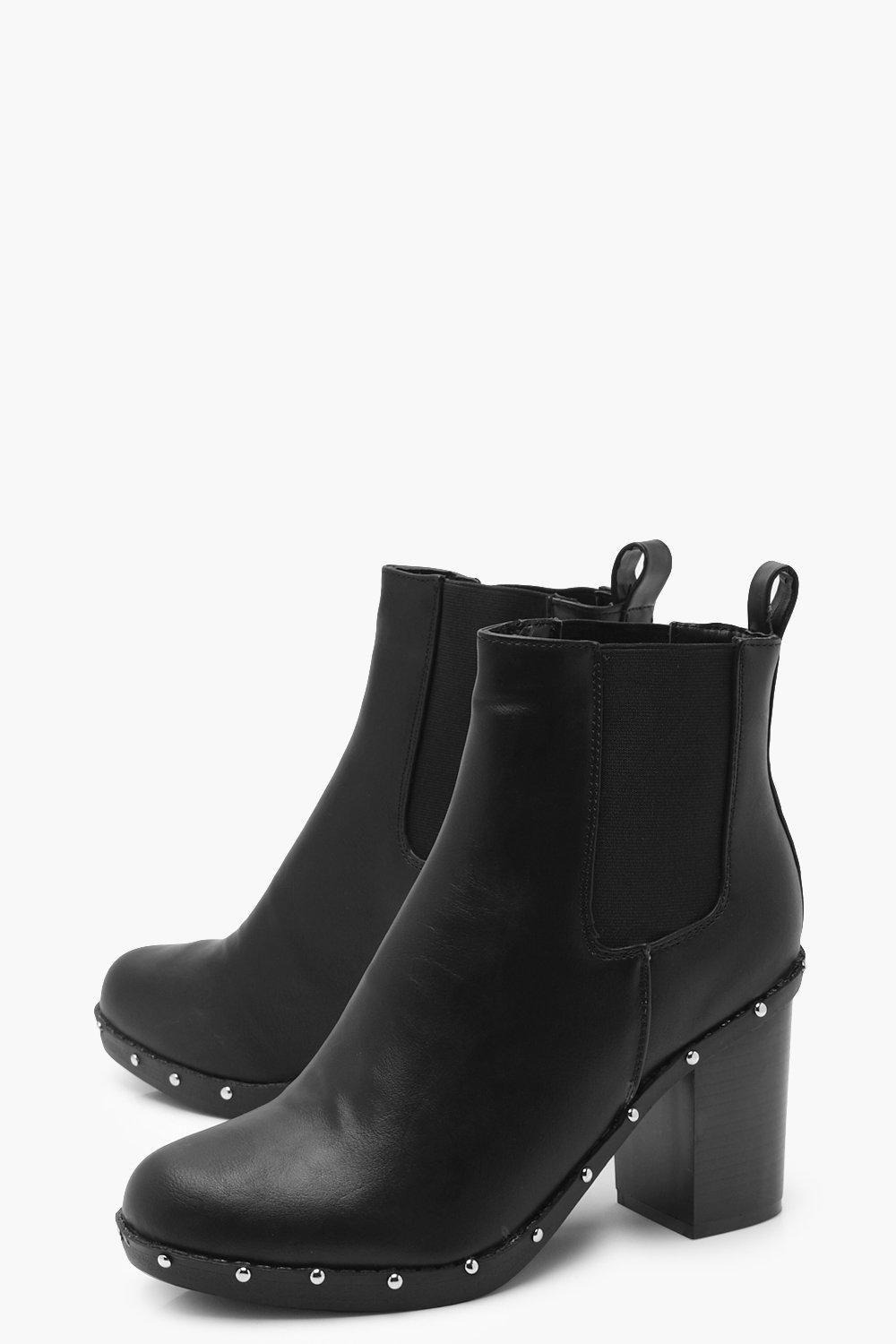 studded trim chelsea boots