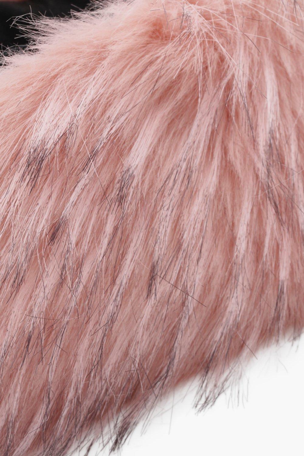 Evelyn Tipped Faux Fur Head Warmer Boohoo