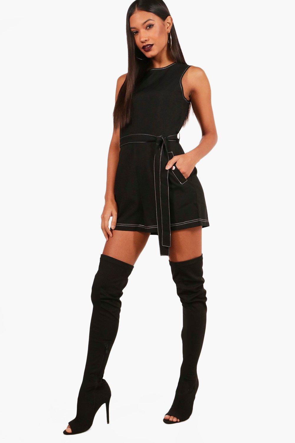 contrast stitch playsuit