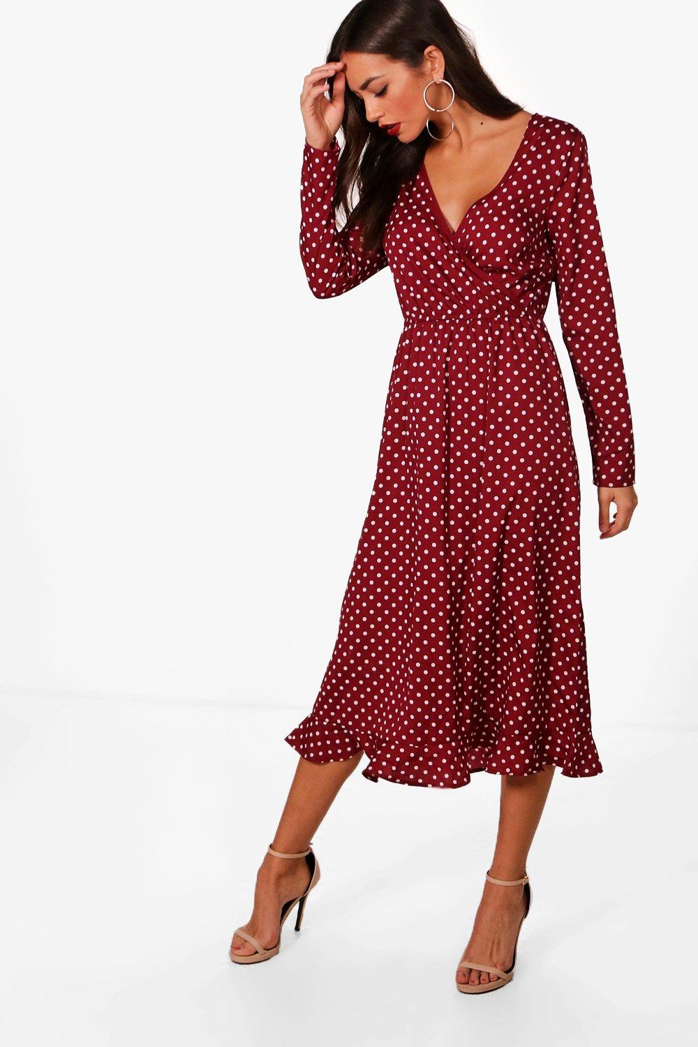 midi wrap tea dress