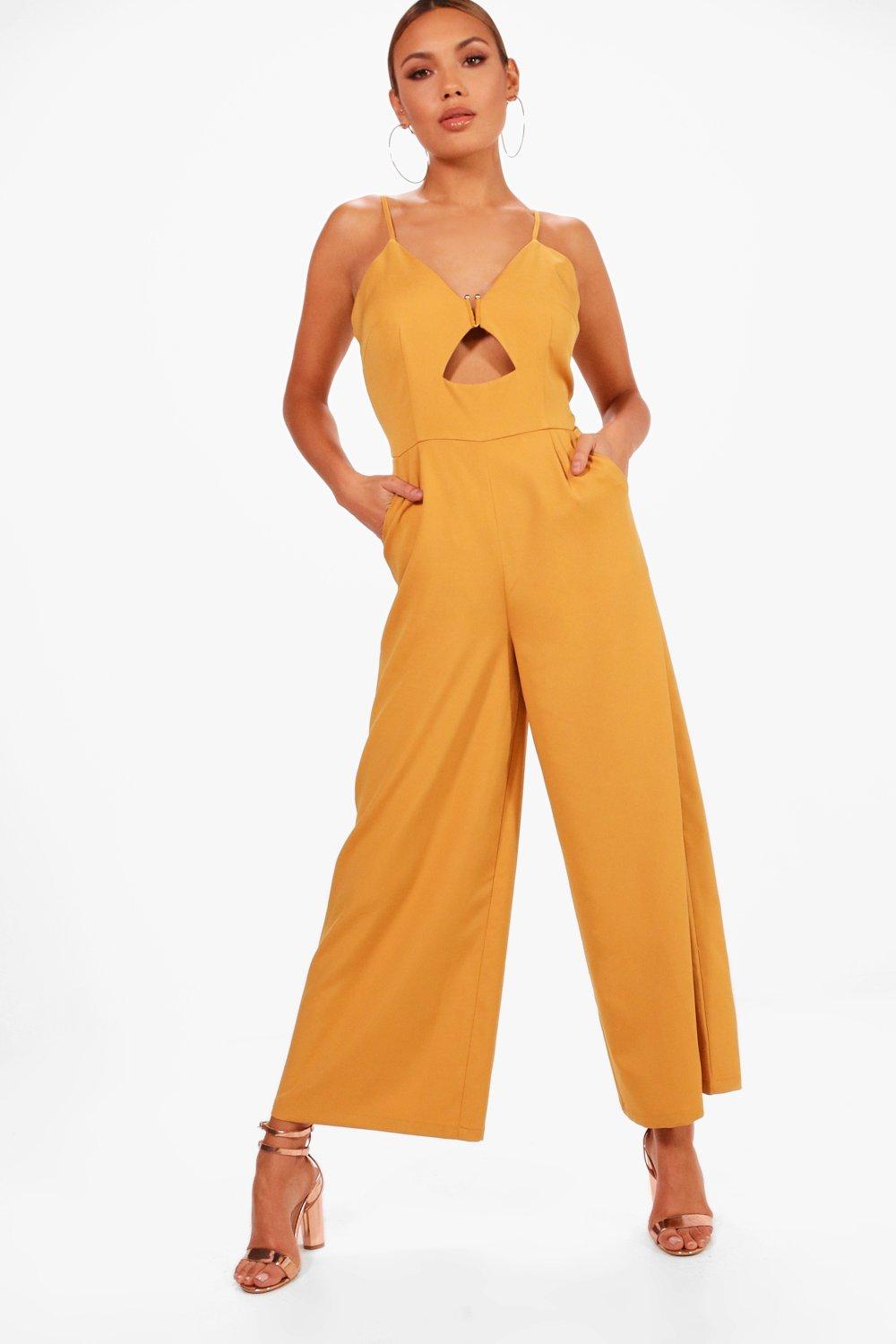 boohoo mustard jumpsuit
