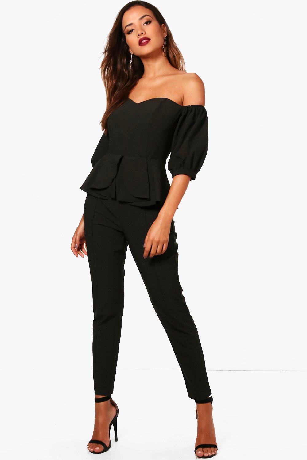 peplum jumpsuit with sleeves