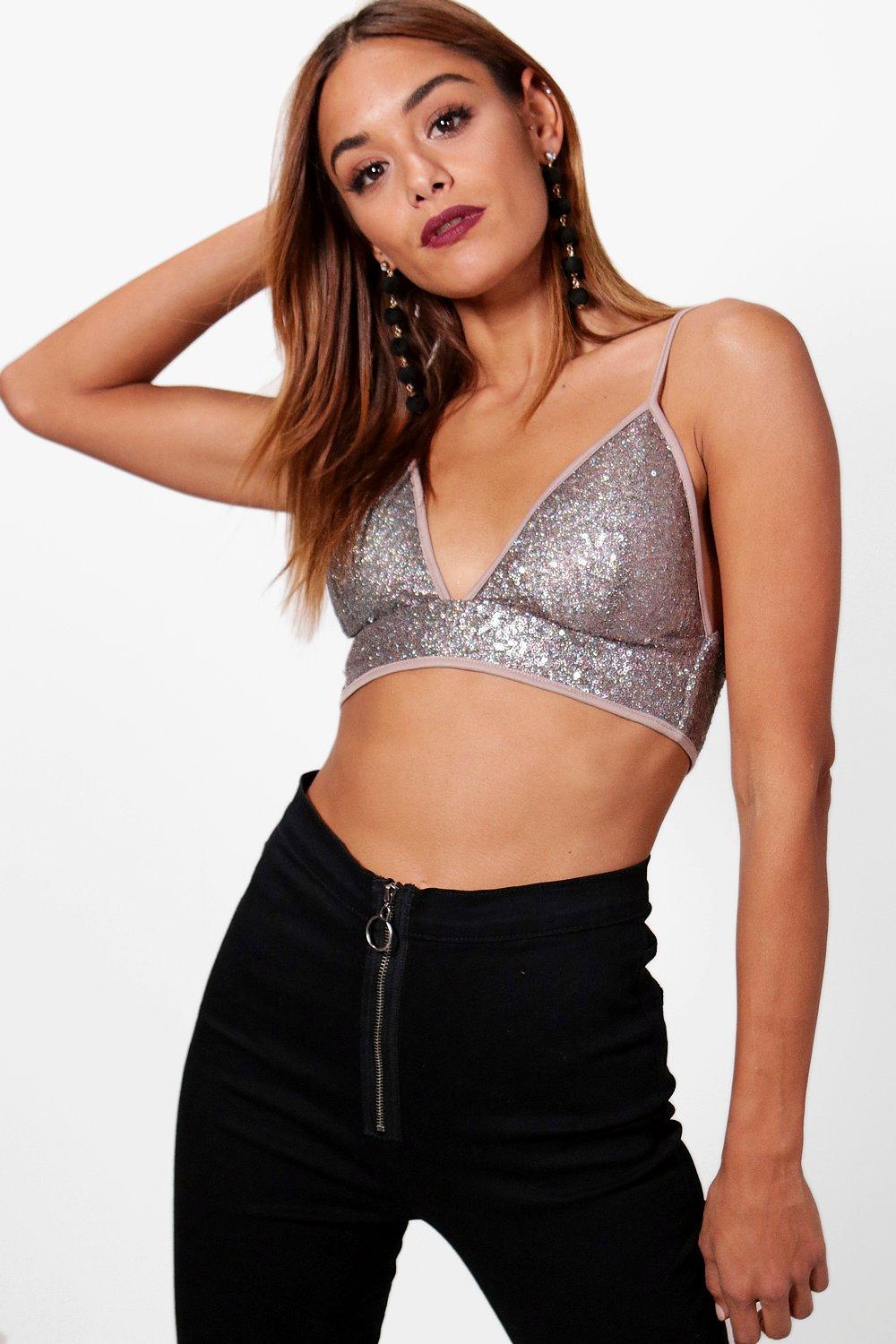 sequin bralet crop top