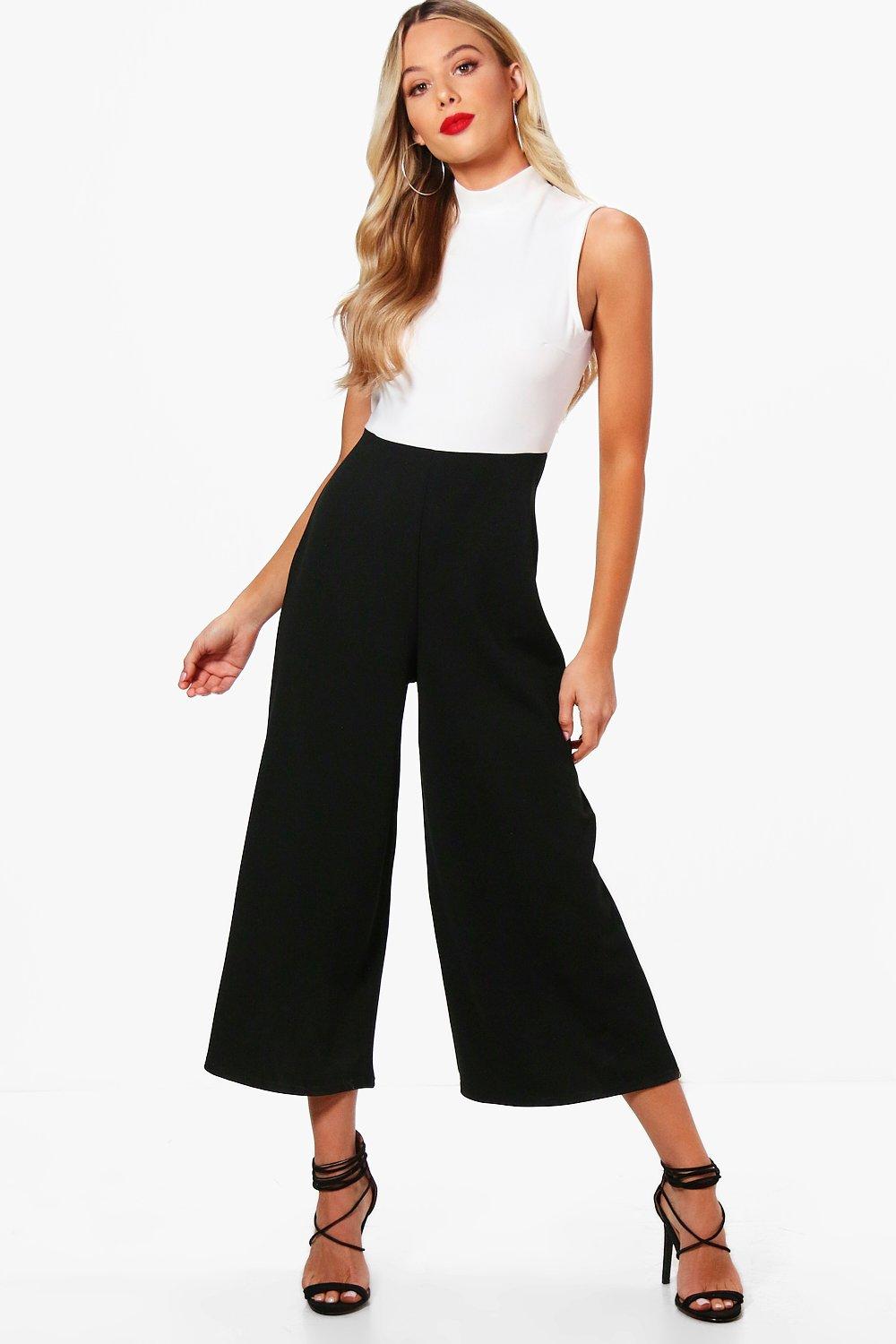 high neck culotte jumpsuit