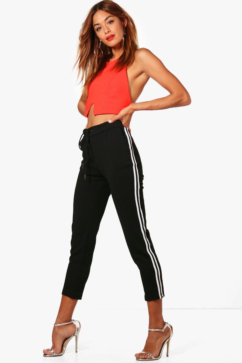 side stripe trousers womens